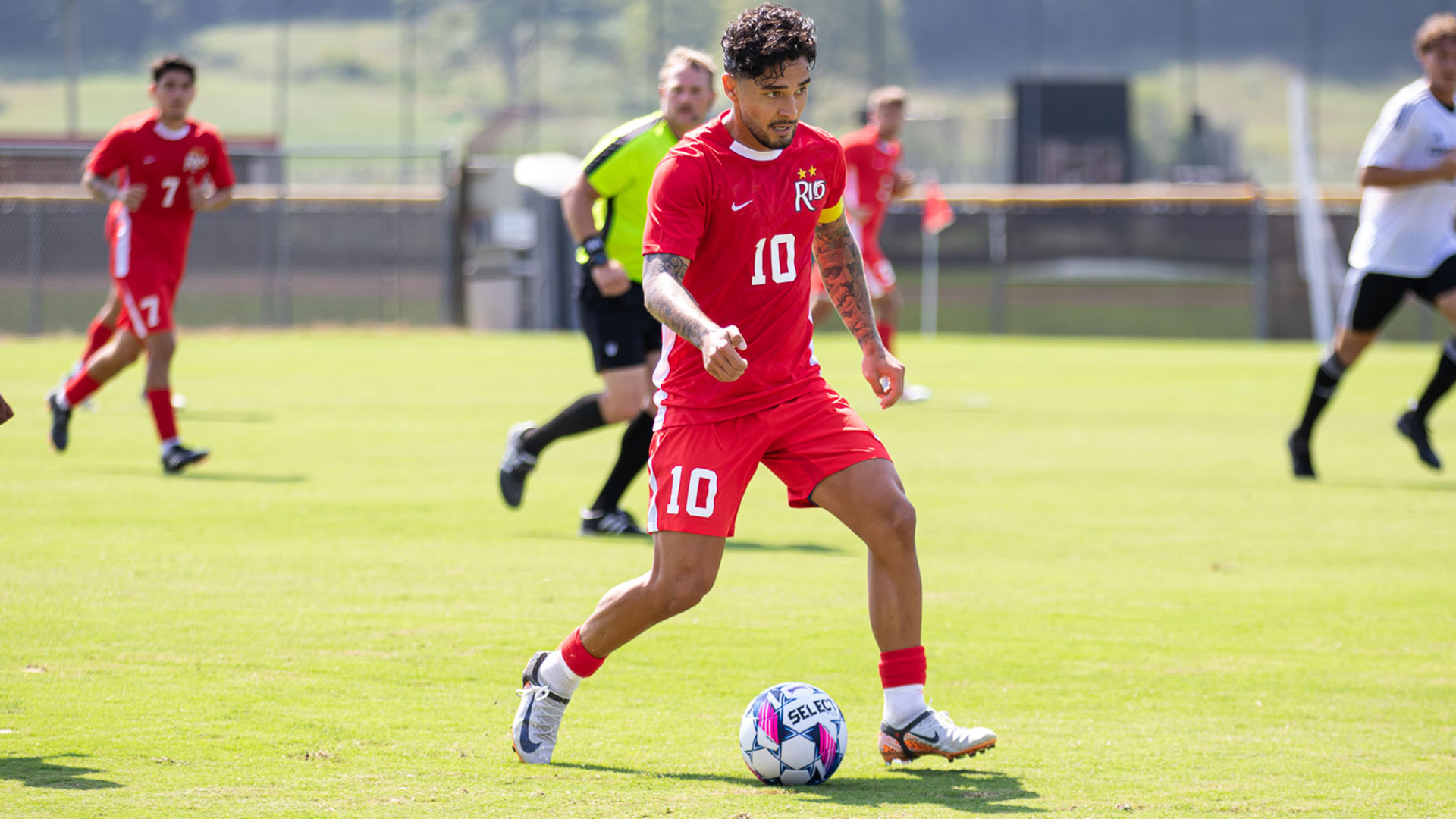 Rio Grande's Justin Jimenez scored one of the RedStorm's three goals in Saturday night's tie with Lindsey Wilson (Ky.) College in Peachtree City, Ga.