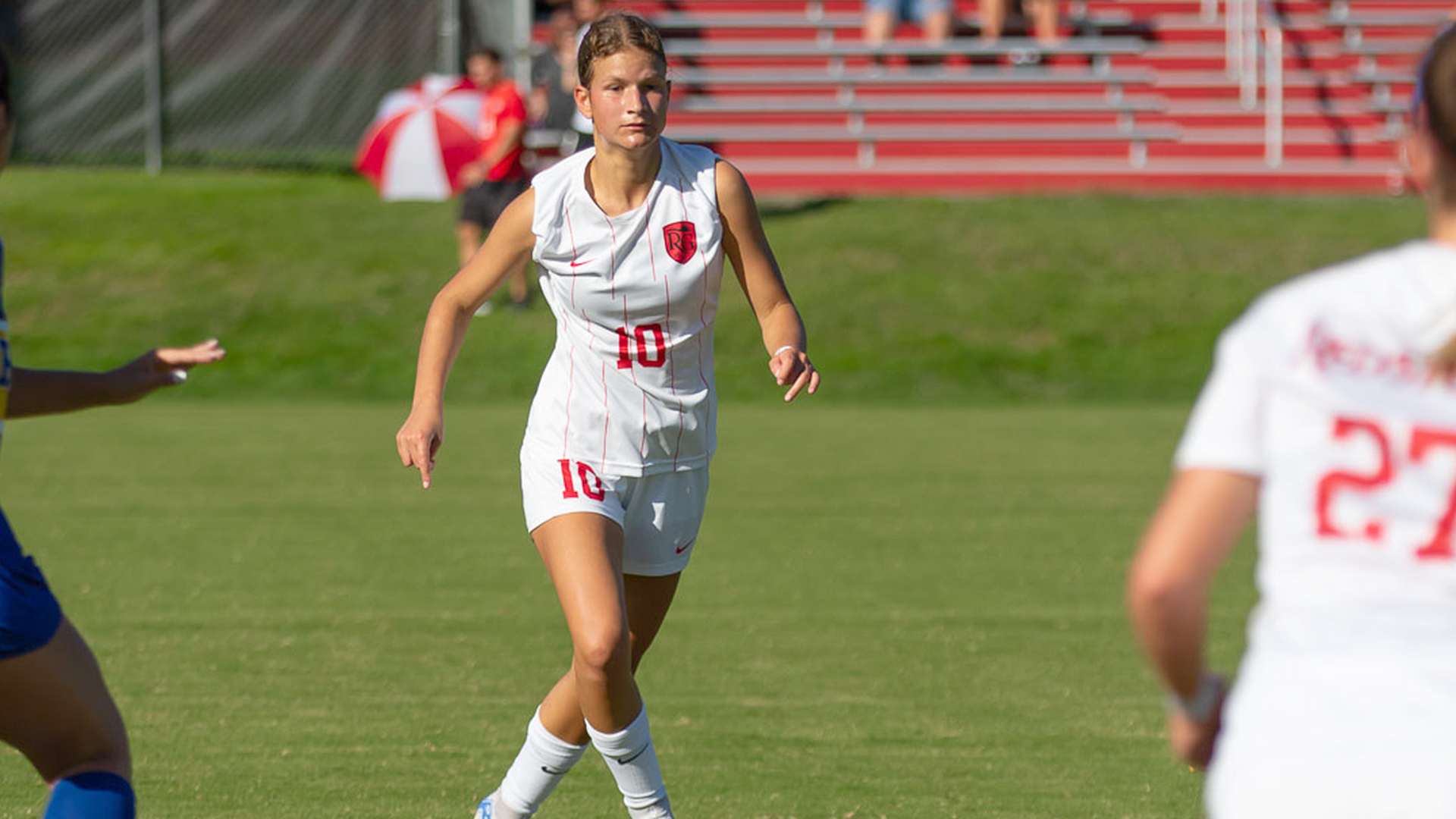 Rio Grande's Jitske De Muijnk scored a goal and assisted on three others as the RedStorm defeated Midway University, 5-2, on Thursday.