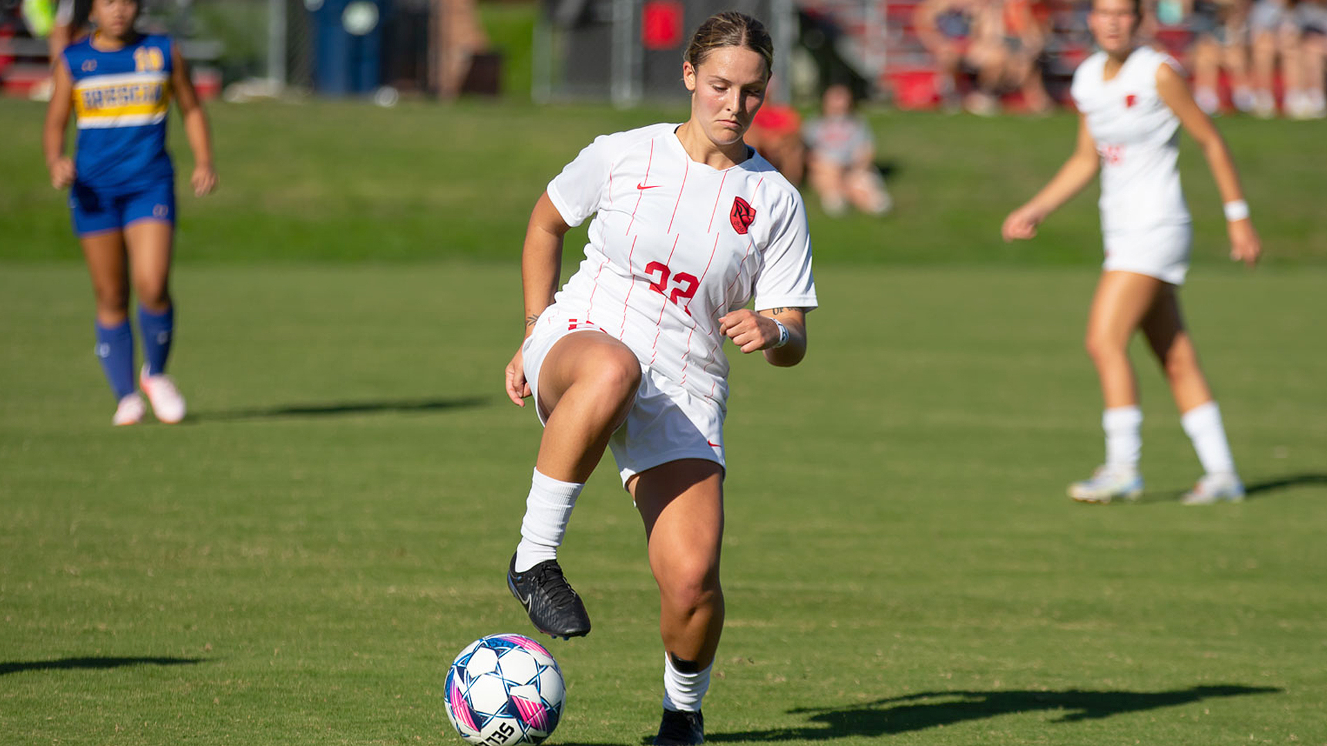 Rio Grande's Sara Estrada Fernandez scored one of the RedStorm's two goals in Thursday's 2-0 victory at Indiana University Columbus.