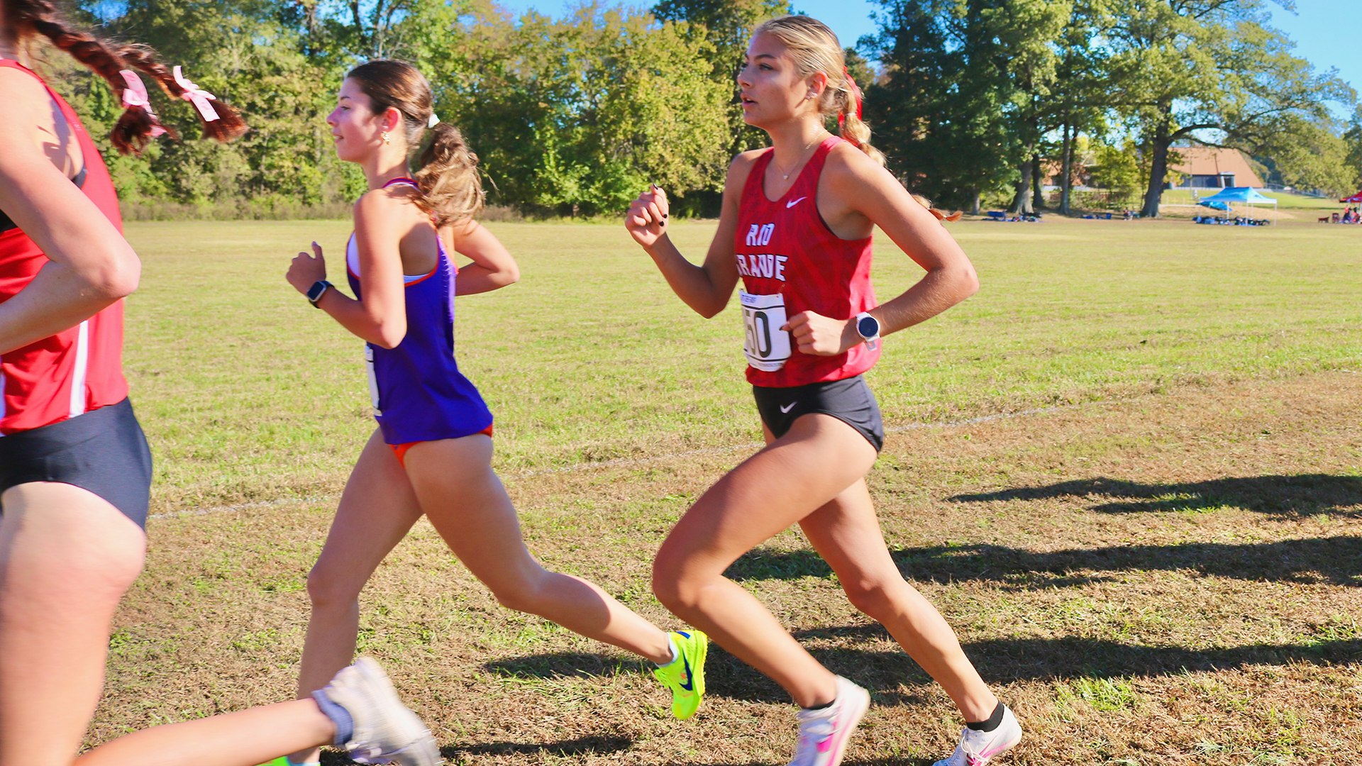Rio Grande's Amarissa Kerns (right) finished 47th in Friday's Angel Mound Invitational.